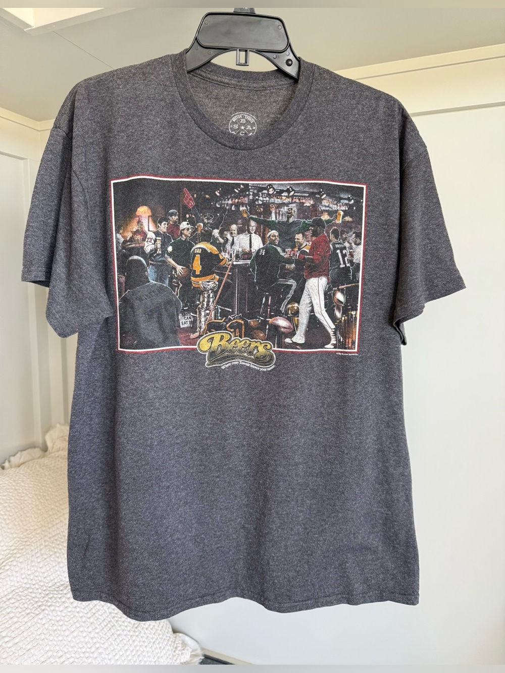 Beers Boston Charcoal Graphic Crewneck T-Shirt - Men Large